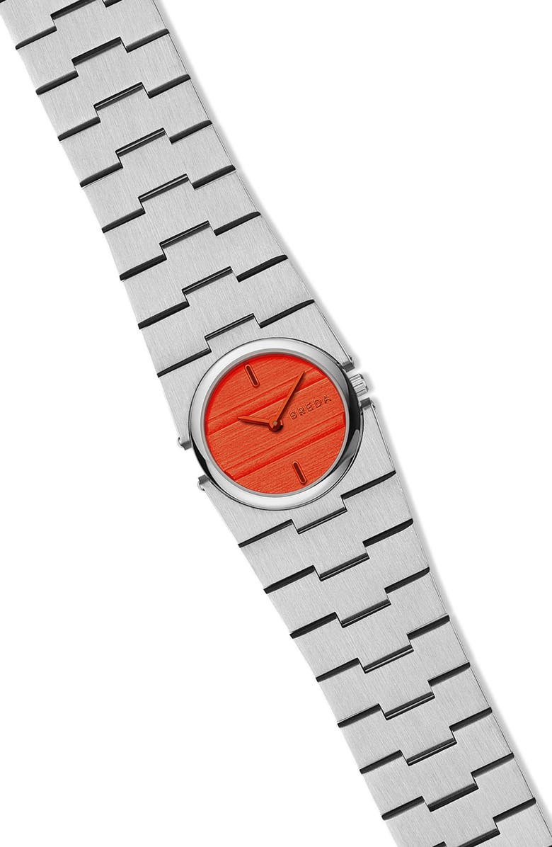 BREDA Sync Bracelet Watch, 25mm, Alternate, color, Stainless Steel