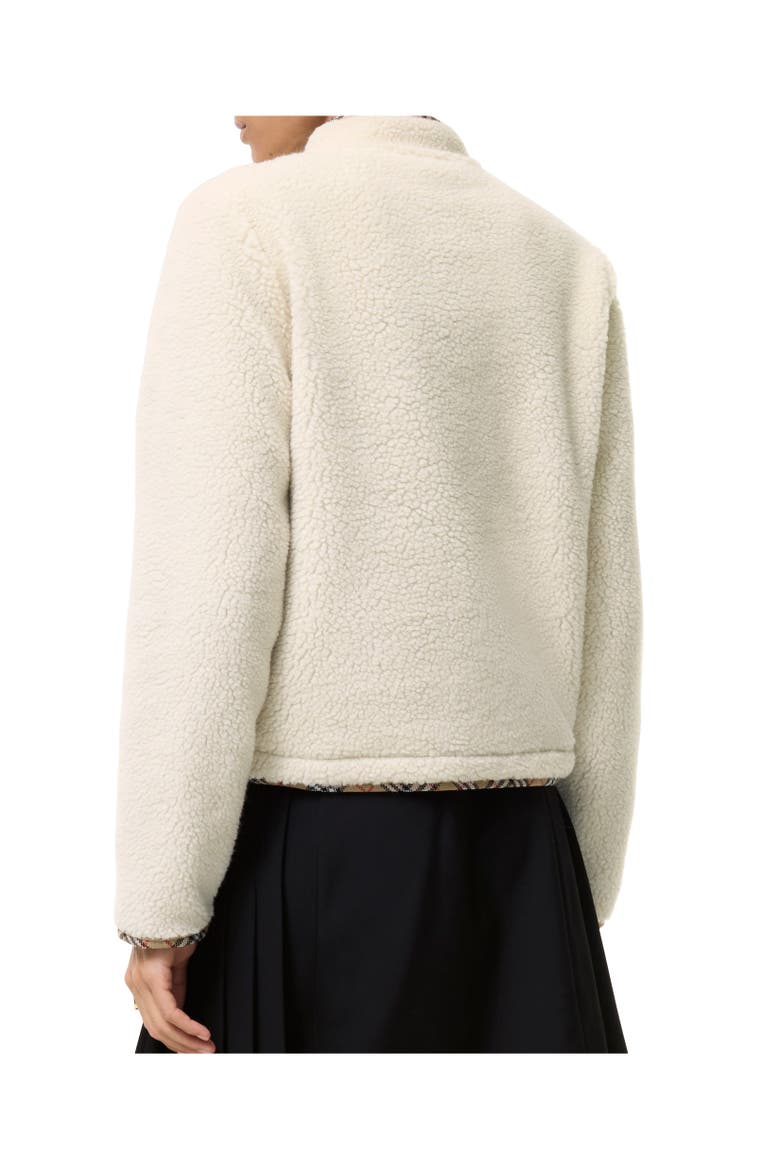 Cropped Wool Cashmere Blend Fleece Jacket, Alternate, color, Tundra white