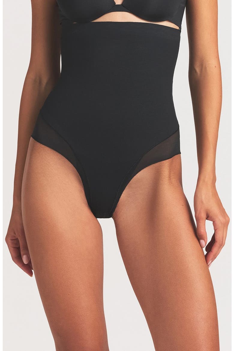 Powermesh Zoned High Waisted Briefs, Main, color, ONYX