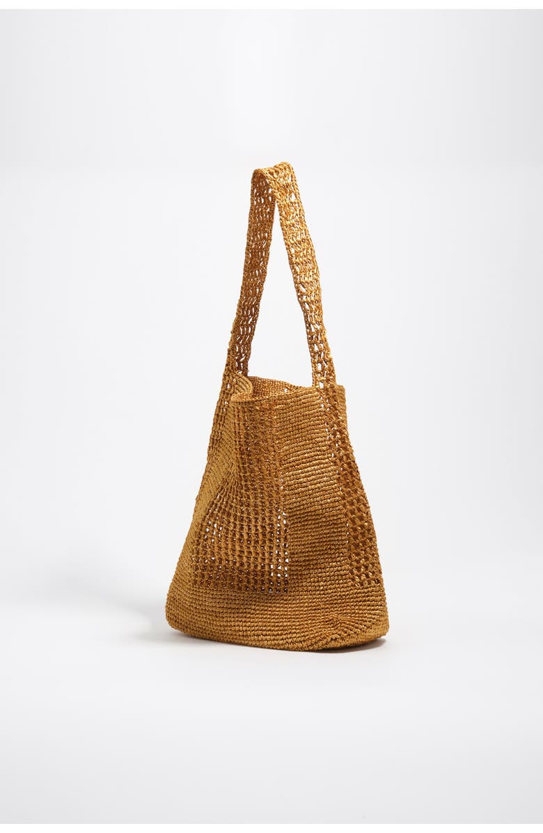 Bimba y Lola Raffia Shoulder bag, Alternate, color, Gold