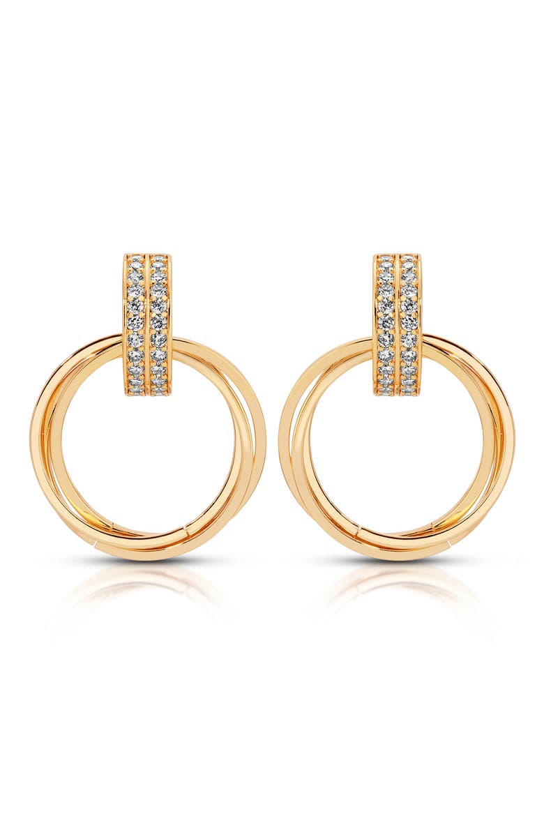 Knot Pavé Drop Earrings, Alternate, color, GOLD