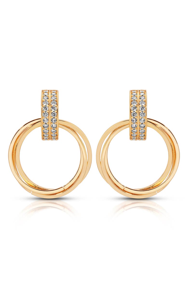 Ettika Knot Pavé Drop Earrings, Alternate, color, Gold
