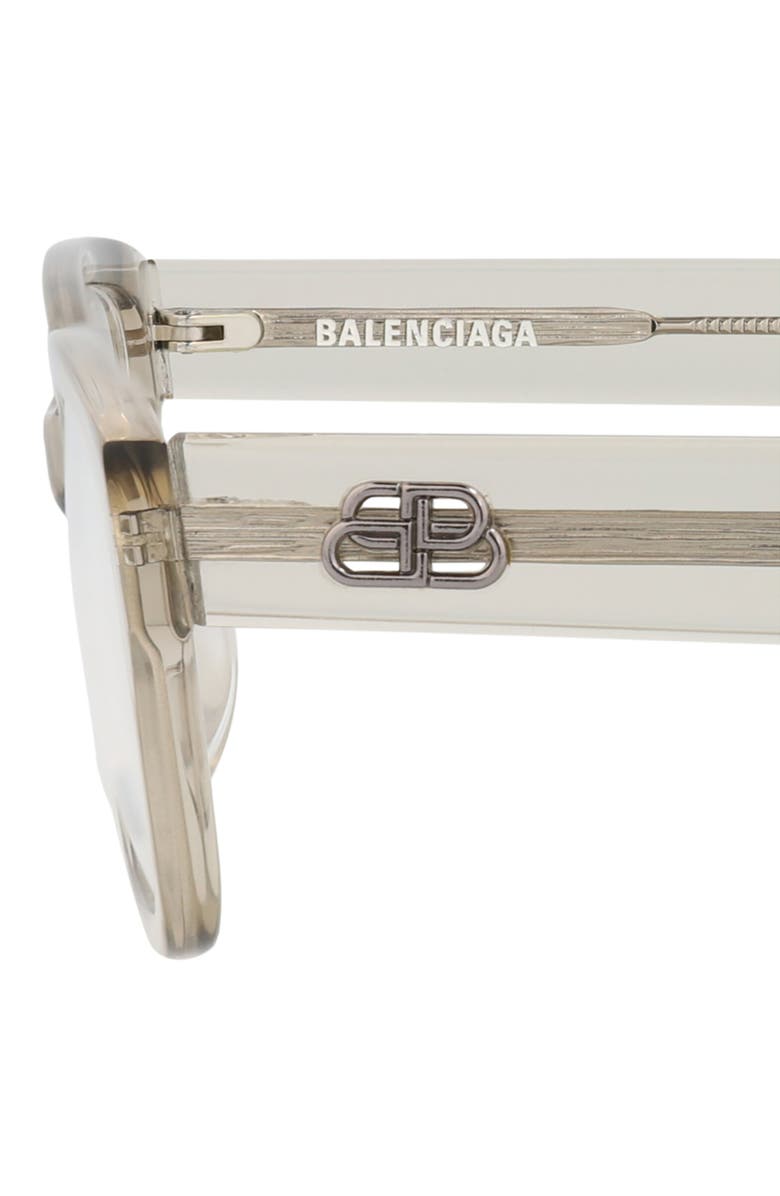 Balenciaga 55mm Rectangular Optical Glasses, Alternate, color, Beige Beige Transparent