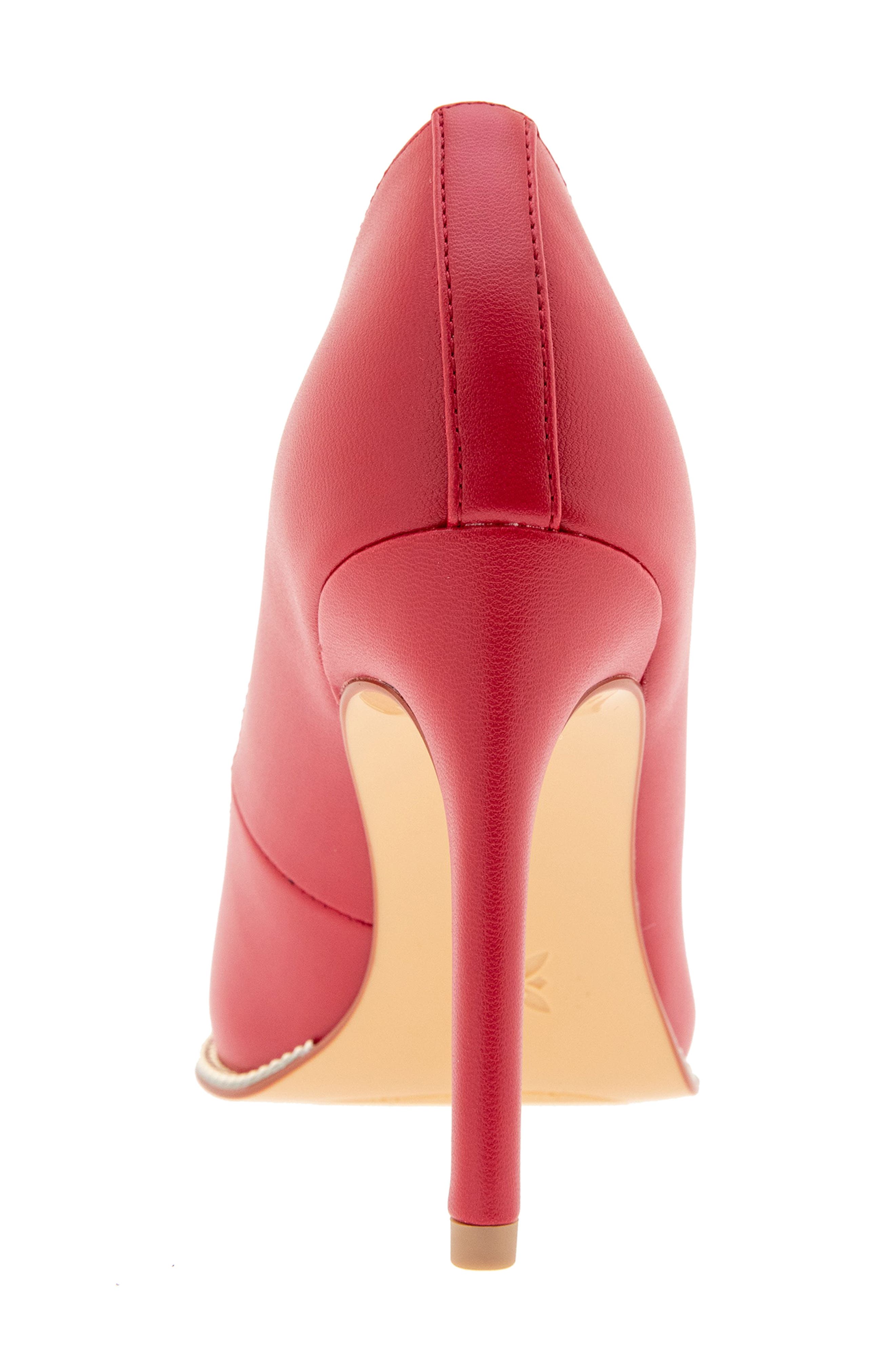 Hiarlia Chain Trim Pointed Toe Pump, Alternate, color, LIPSTICK
