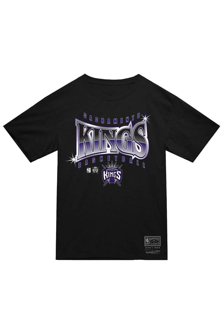 Men's Mitchell & Ness  Black Sacramento Kings Worldwide Collection Glow Up T-Shirt, Alternate, color, Black