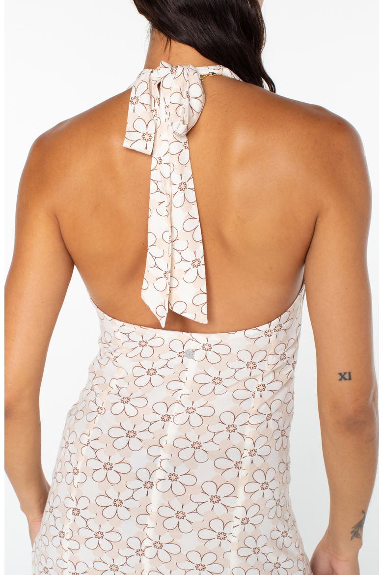 Ocean Boulevard Floral Halter Minidress, Alternate, color, SNOW WHITE