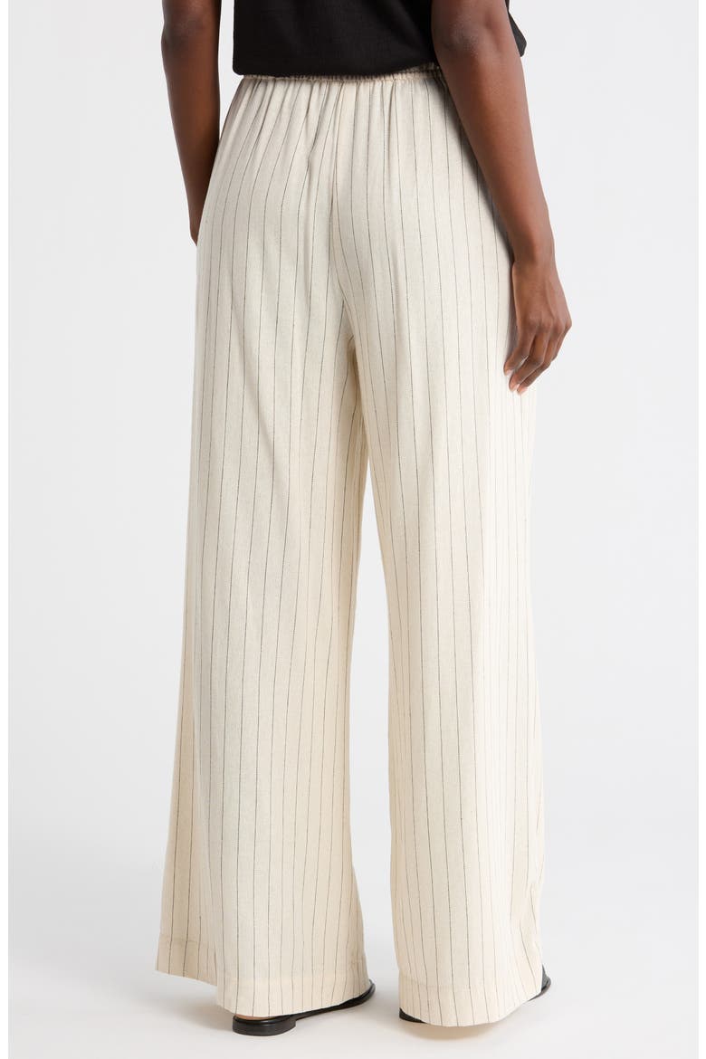 Stripe Drawstring Pants, Alternate, color, NATRUAL / BLACK STRIPE