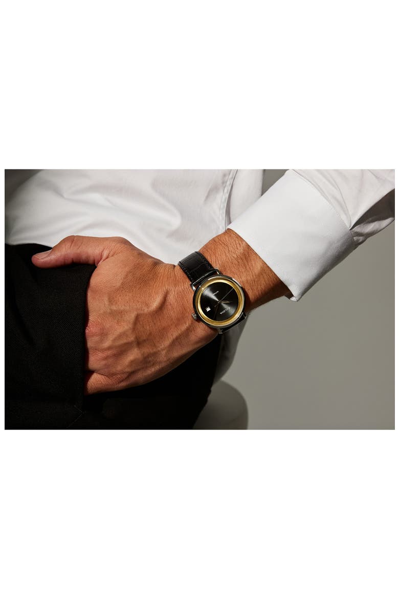 Frank Sinatra Rat Pack Leather Strap, 40mm (Limited Edition), Alternate, color, SILVER-TONE