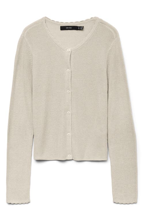 Vero Moda Scallop Cardigan In Birch