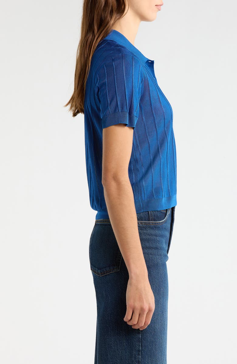 FRAME The Ribbed Polo Knit Top, Alternate, color, Royal Blue
