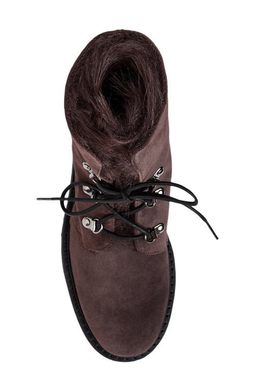 Aquatalia Eva Faux Shearling Cuff Weatherproof Hiker Boot In Brown