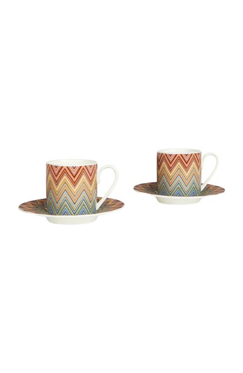 Missoni Home Jarris Set Of 2 Coffee Cups & Saucers In Multi