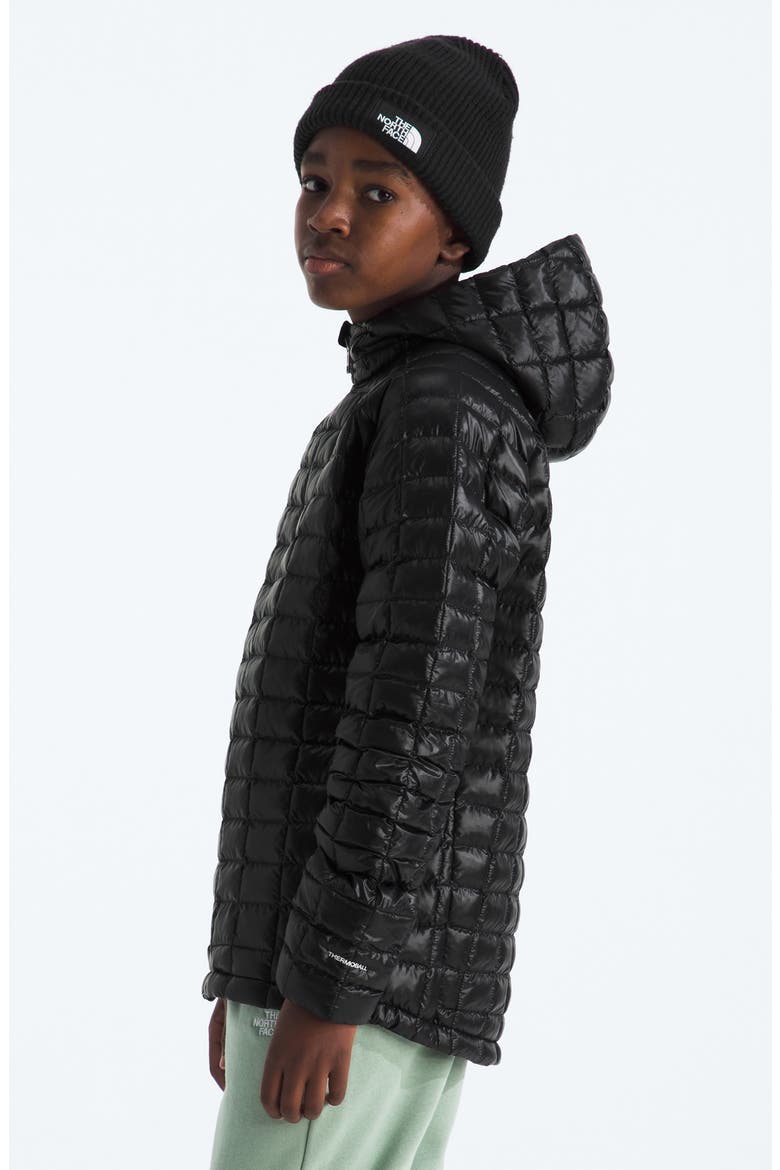 Kids' Thermoball Quilted Hooded Jacket, Alternate, color, TNF BLACK