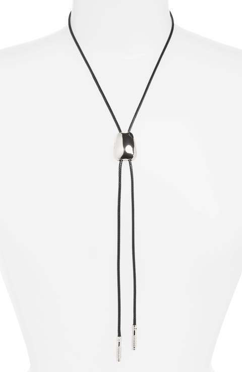 Faux Leather Bolo Necklace