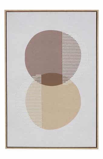 GINGER BIRCH STUDIO Brown Abstract Line Circle Wooden Framed Wall Art