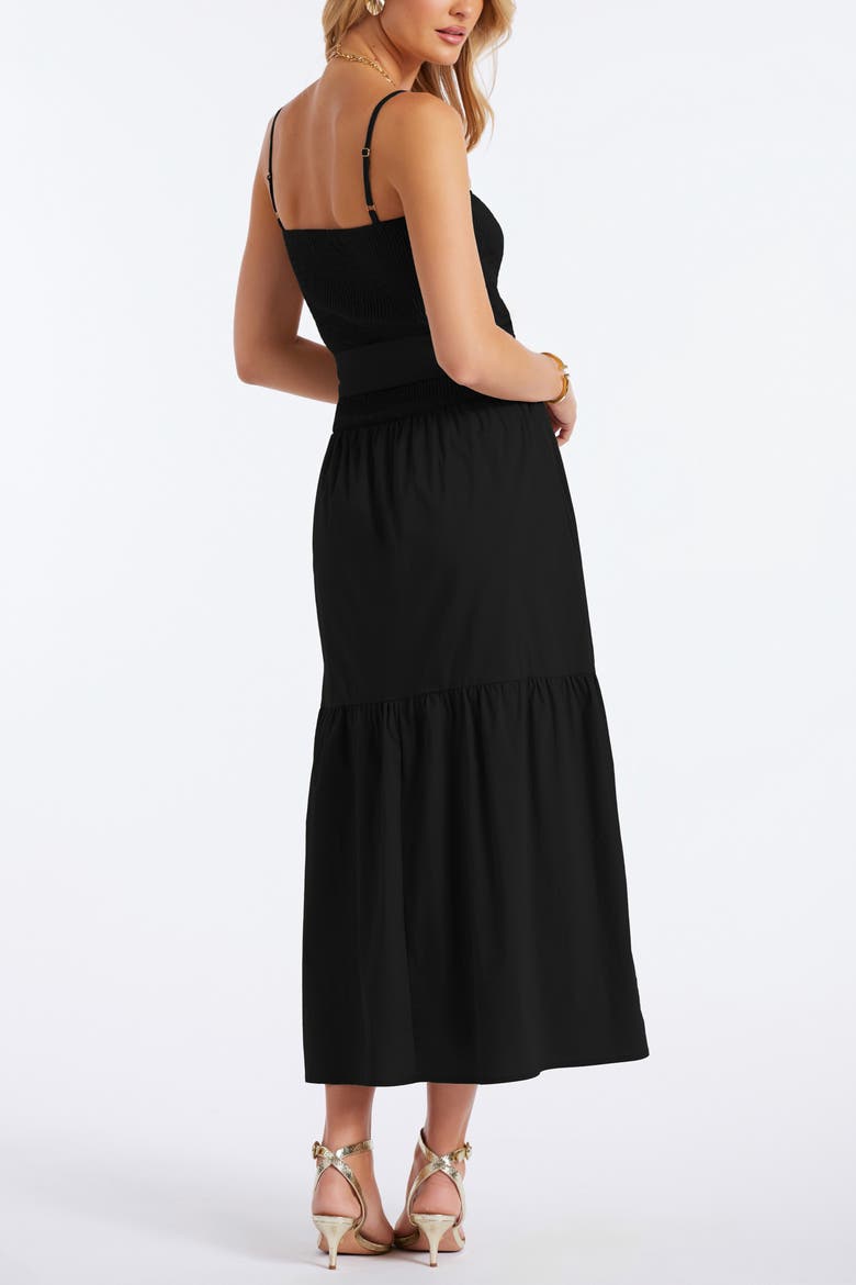 Stella Smock Tiered Dress, Alternate, color, Black
