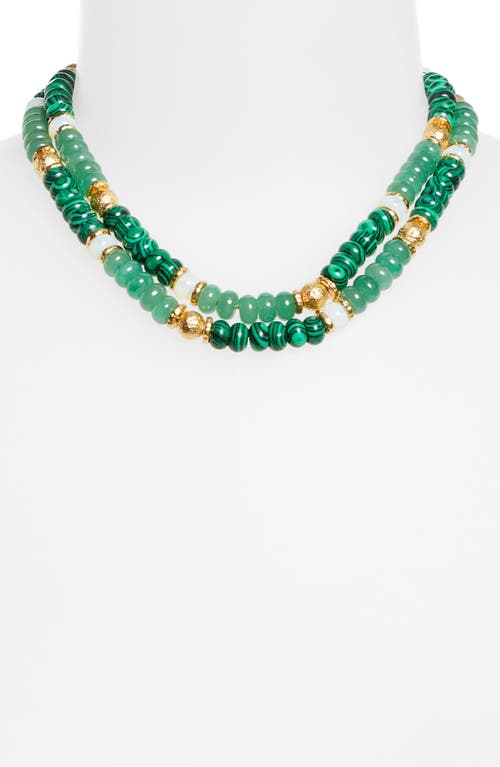 Zimmermann Mellow Malachite, Jade & Agate Beaded Necklace In Brown