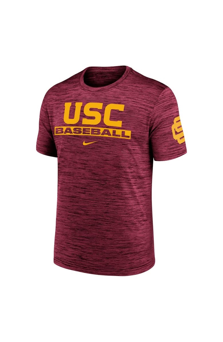 Nike Men's Nike Cardinal USC Trojans Velocity Baseball Wordmark Stack Performance T-Shirt, Alternate, color, Cardinal