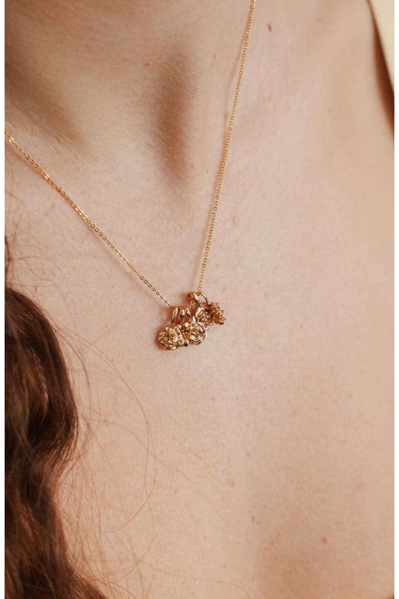 Birth Flower Charm, Alternate, color, November - Gold Vermeil