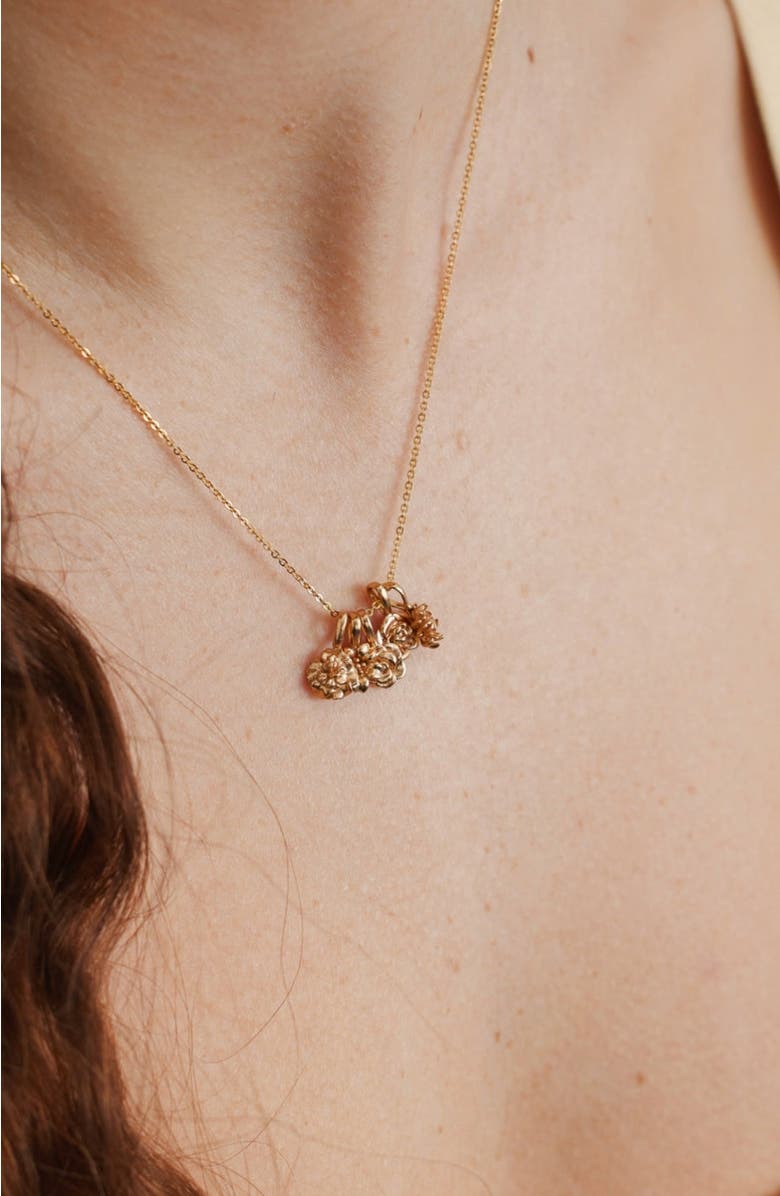 MADE BY MARY November Birth Flower Charm, Alternate, color, Gold Vermeil