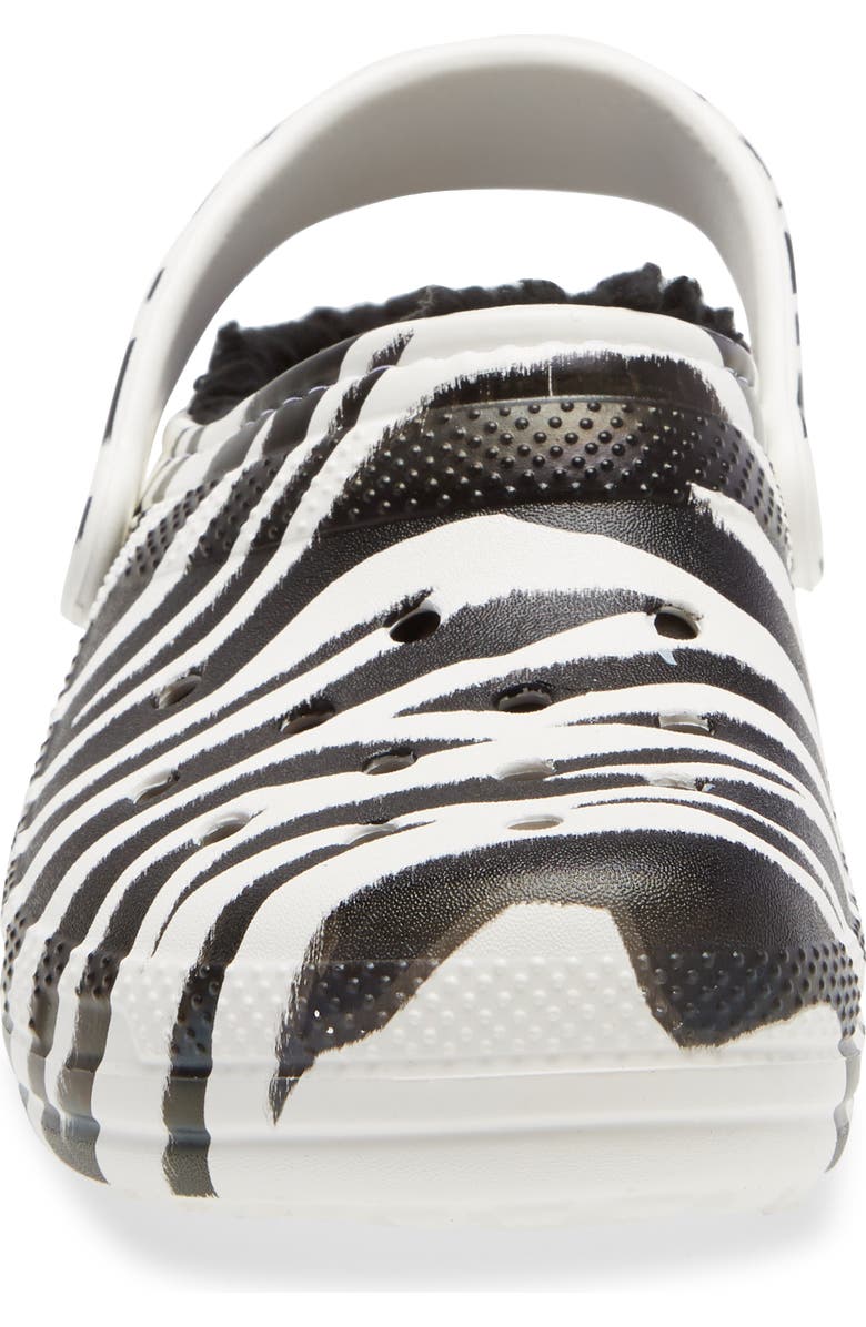 CROCS <sup>™</sup> Classic Lined Animal Print Slipper, Alternate, color,