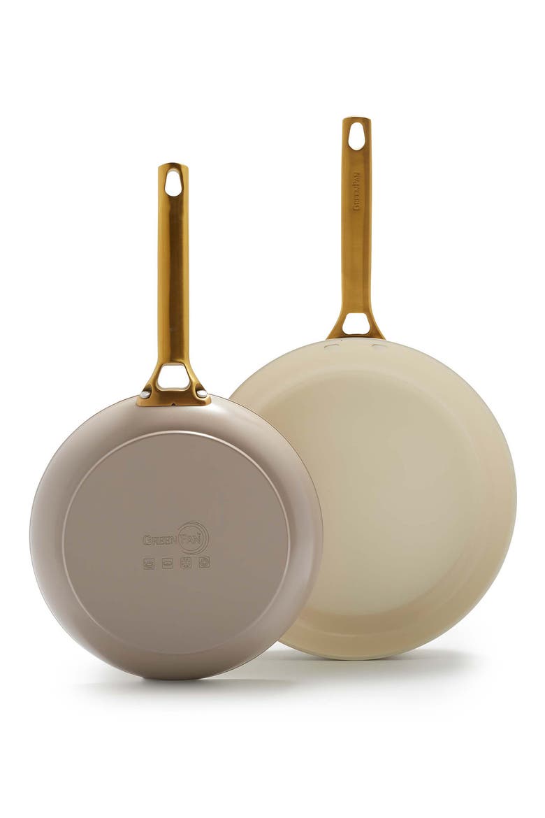 Reserve Set of 2 Ceramic Nonstick Frying Pans, Main, color, TAUPE