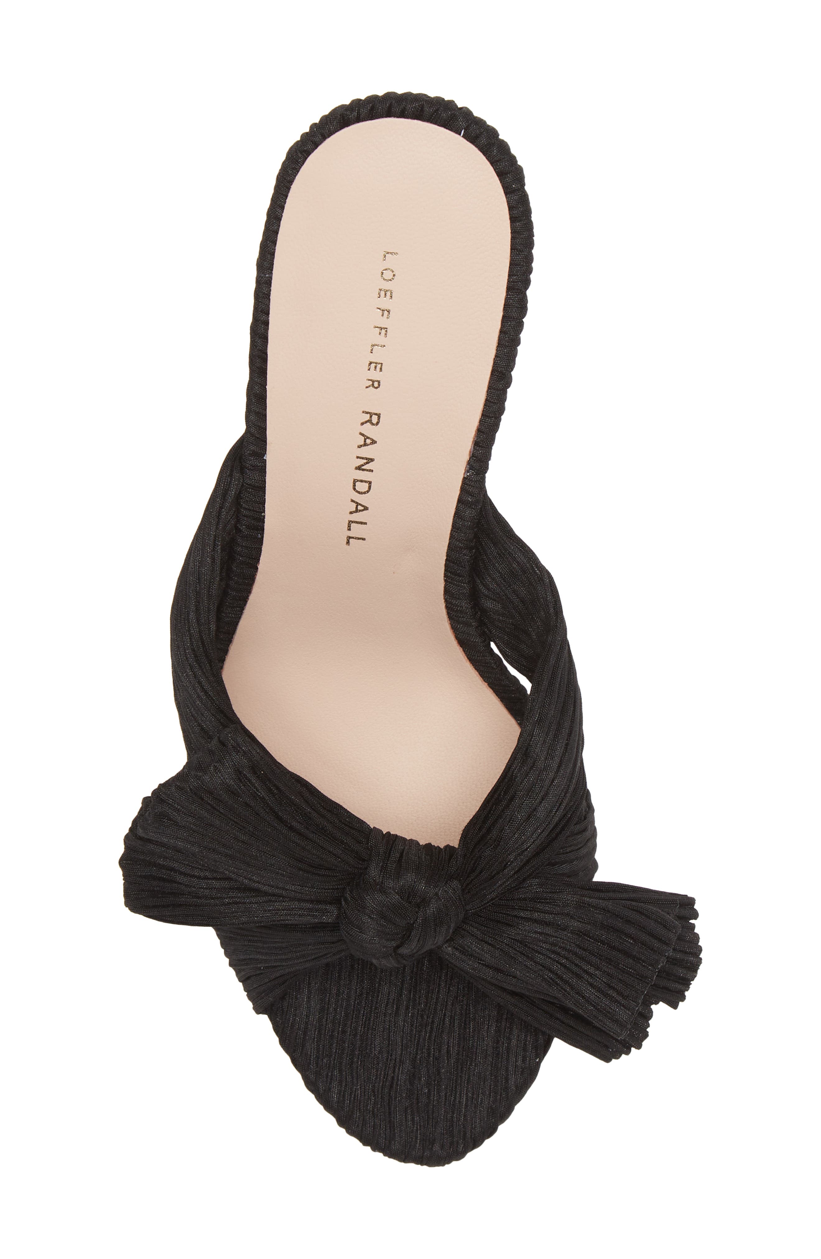 Loeffler Randall Penny Knotted Lamé Sandal, Alternate, color, Black