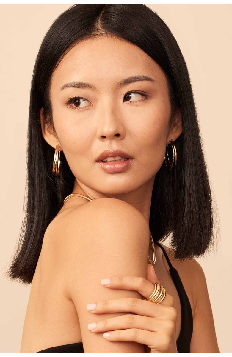 Oradina 14K Yellow Gold Hudson Large Hoops, Alternate, color, Yellow Gold