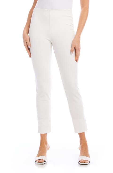 High Waist Slit Hem Ankle Pants