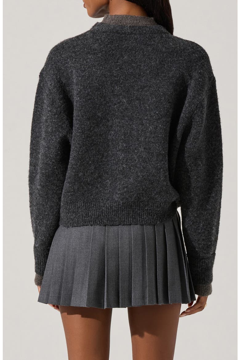 Layered Turtleneck Sweater, Alternate, color, CHARCOAL