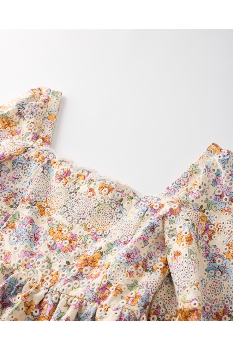 Posie Cotton Embroidered Romper, Alternate, color, Floral