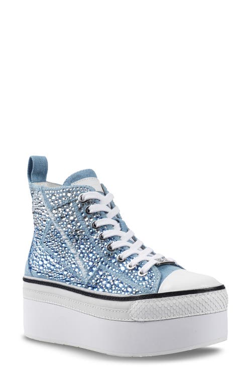 ZIGI Carmensa Embellished Platform High Top Sneaker in Blue 