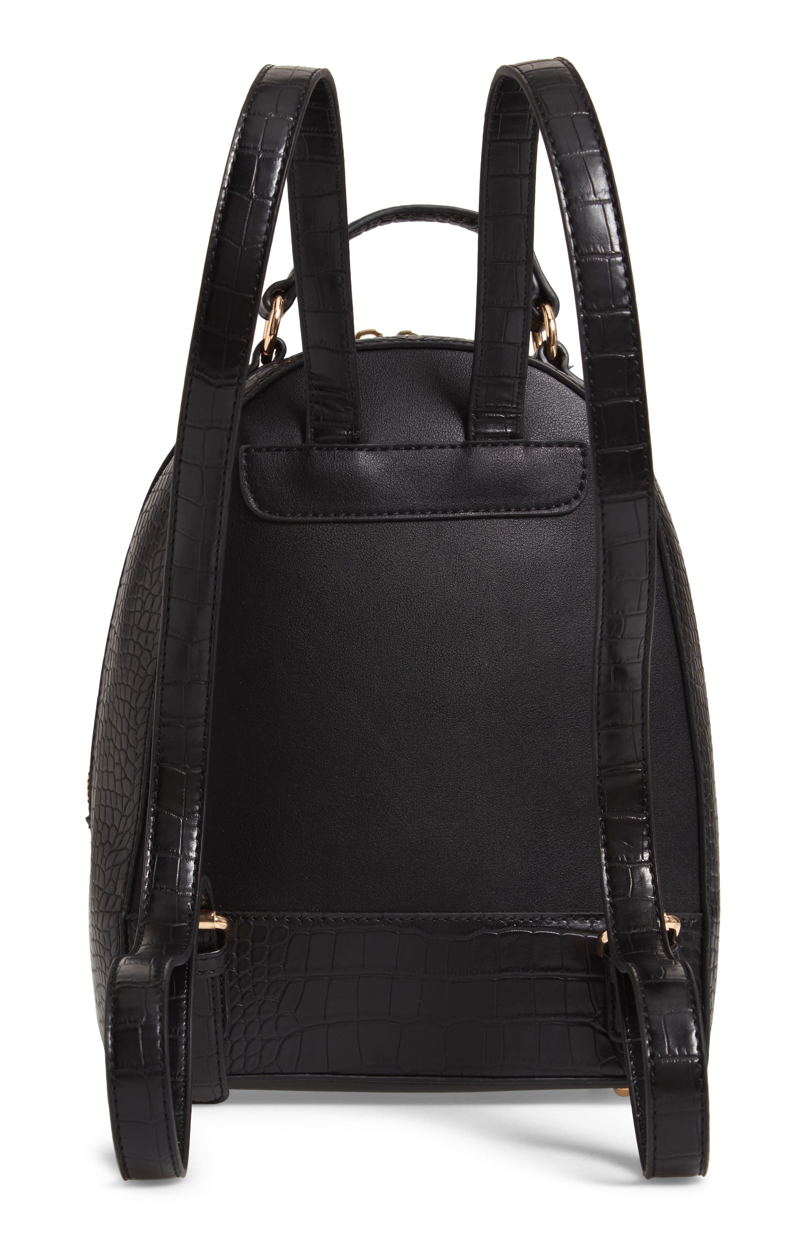 Sole Society Jamya Croc Embossed Faux Leather Backpack, Alternate, color, 