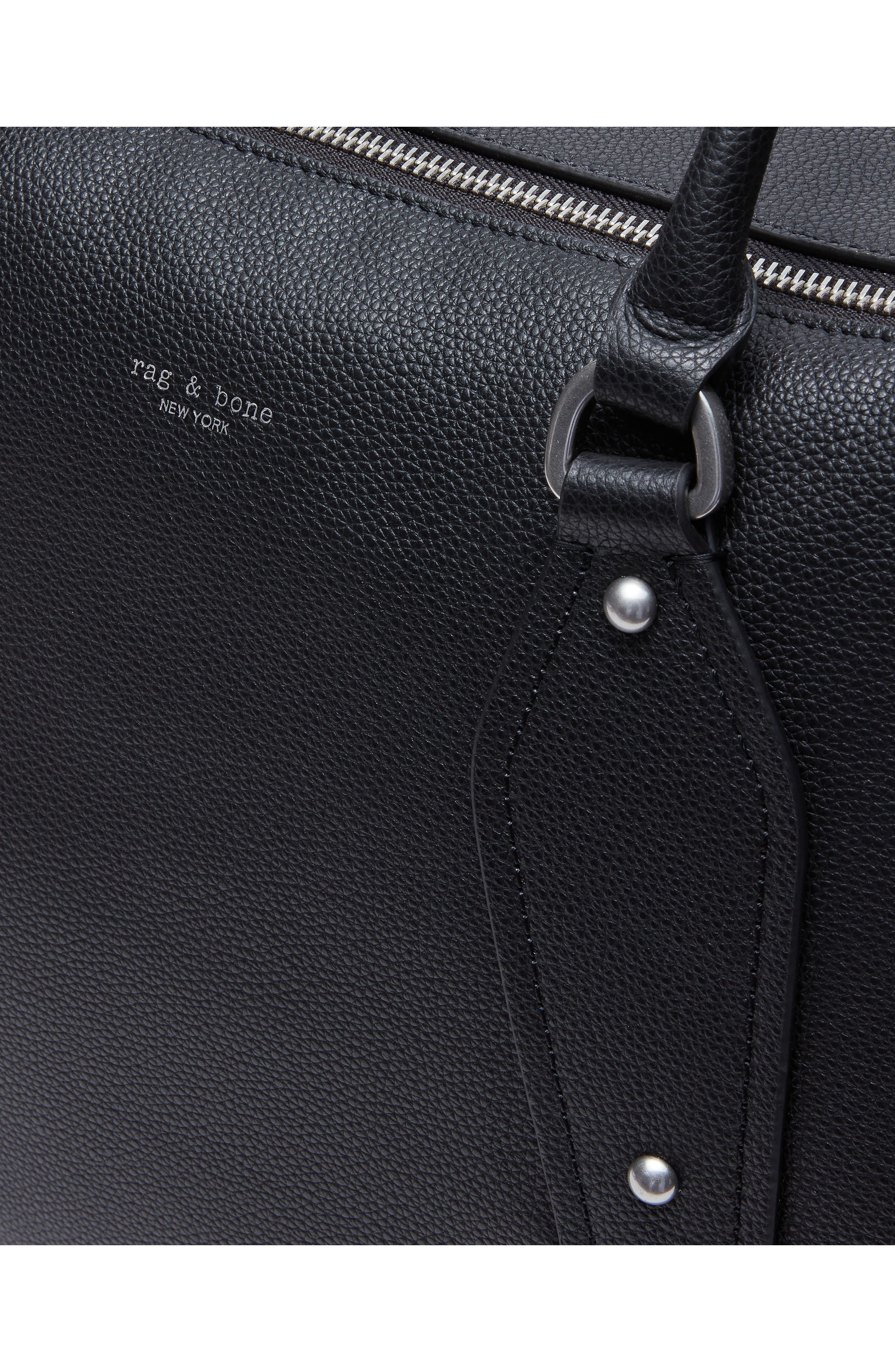 rag & bone Large Gramercy Leather Satchel, Alternate, color, Black