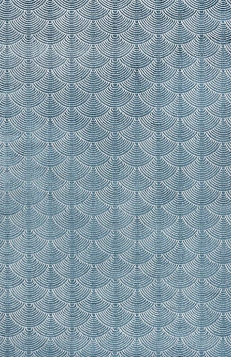 Porter Geometric Art Deco Fan Pattern High-Low Area Rug