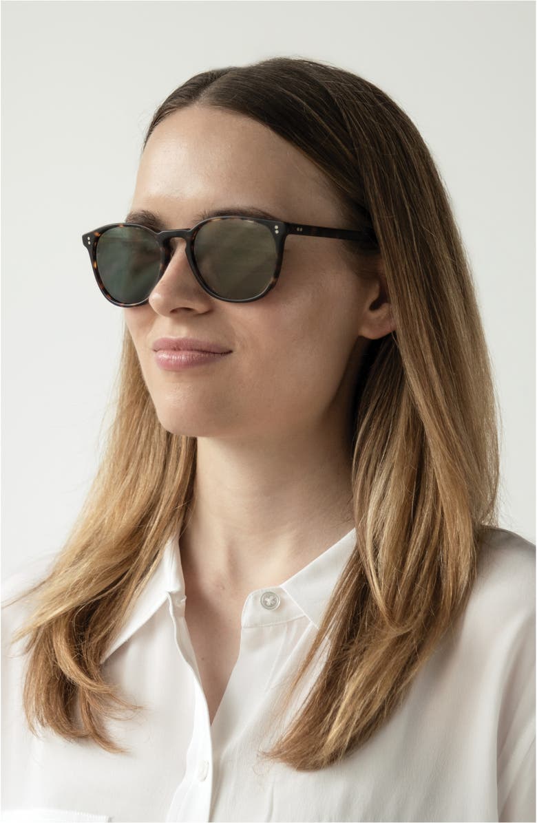 Oliver Peoples 'Finley' 51mm Polarized Sunglasses, Alternate, color, Brown/ Tortoise/ Gold Polar