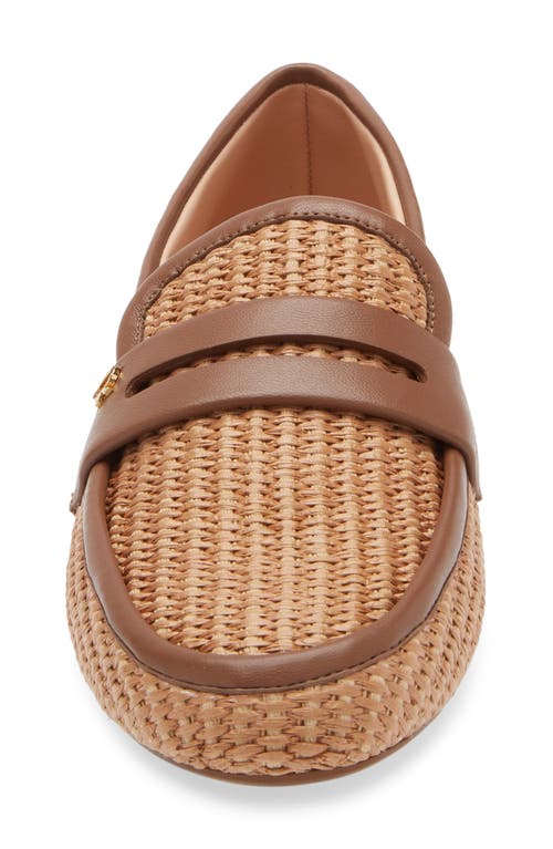 Gianvito Rossi Leather-trimmed Raffia Loafers In Cuoio Cuoio