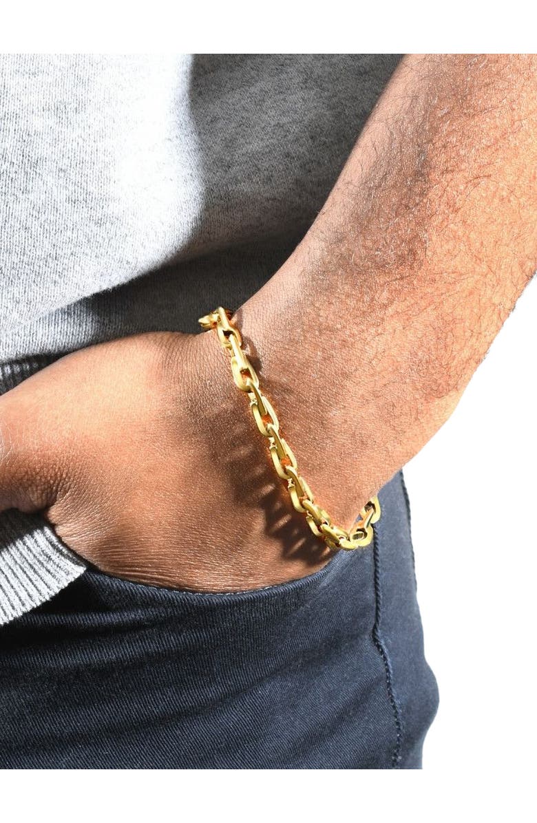 Bliss Diamond Men's 14k Gold (17gram) or Platinum (31gram) 6mm Link Bracelet 8.5", Alternate, color, 