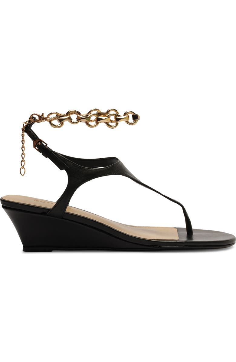 Schutz Lys Ankle Strap Wedge Sandal, Alternate, color, Black