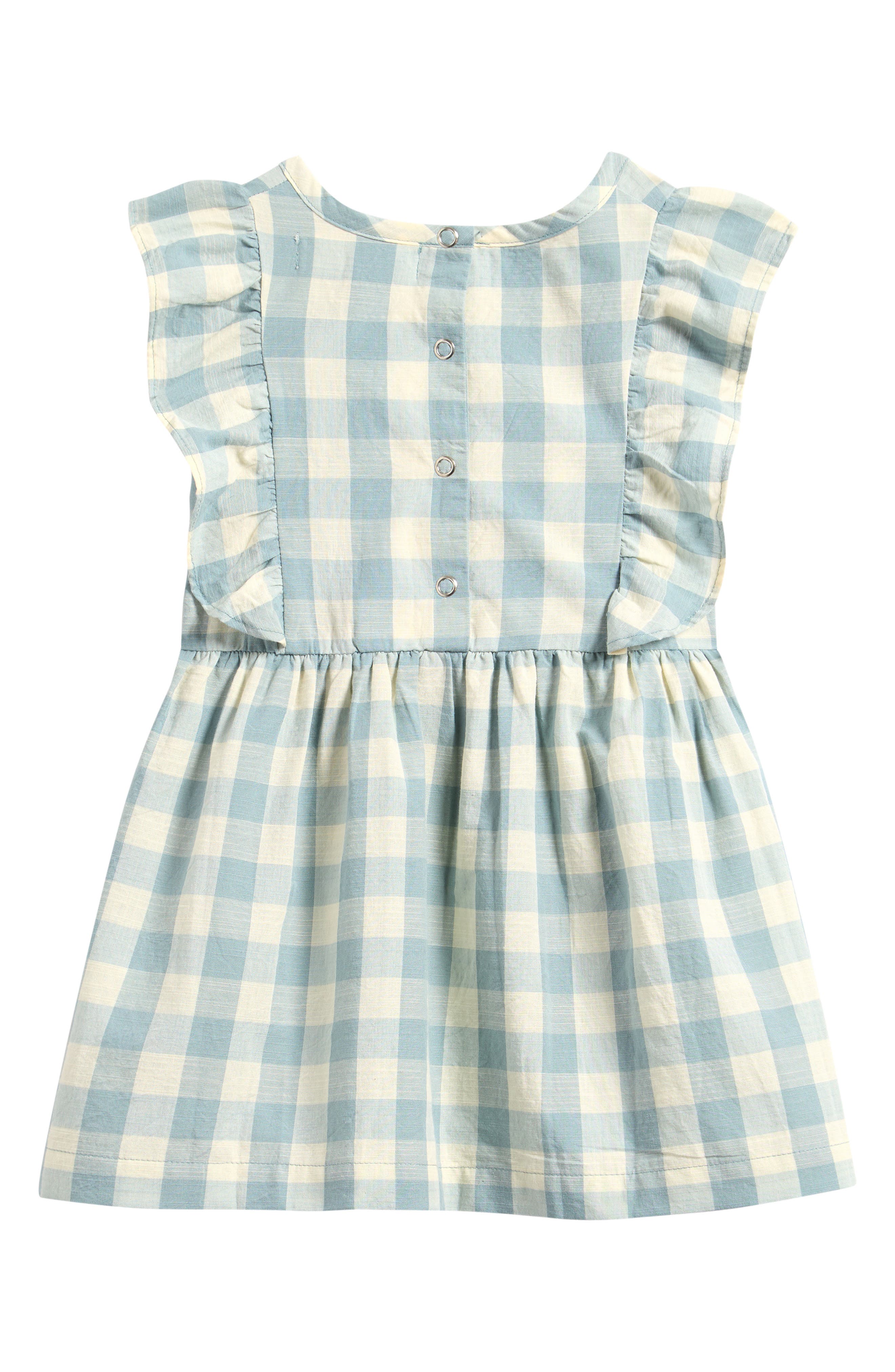 Pehr Kids' Checkmate Flutter Sleeve Organic Cotton Dress (Women ...