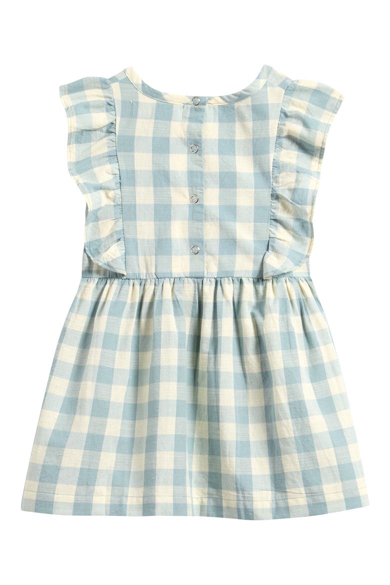 Kids' Checkmate Flutter Sleeve Organic Cotton Dress, Alternate, color, CHECKMATE POND