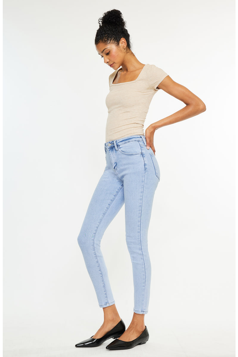 Bev High Rise Ankle Skinny Jeans, Alternate, color, Light Wash