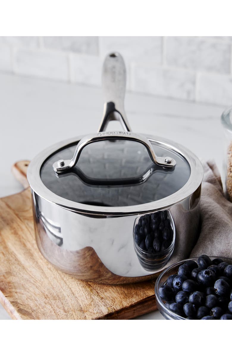 GreenPan Valencia Pro 1.5-Quart Stainless Steel Saucepan with Lid, Alternate, color, Stainless Steel