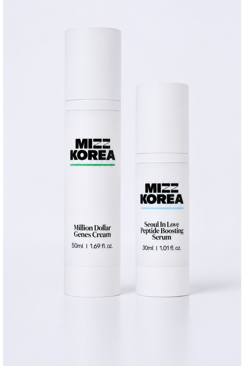 K-Beauty Million Dollar Genes Cream & Peptide Boosting Serum Skincare 2-Piece Set, Main, color, White