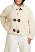 ELOQUII Teddy Fur Coat With Buckles