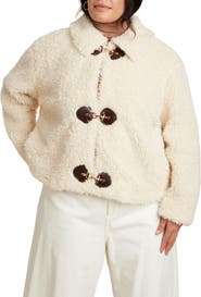 ELOQUII Teddy Fur Coat With Buckles