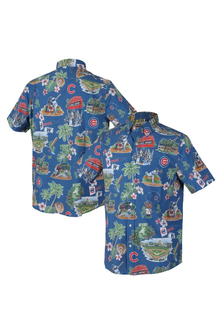 Men's Reyn Spooner  Royal Chicago Cubs Scenic Tri-Blend Button-Down Shirt, Alternate, color, Royal