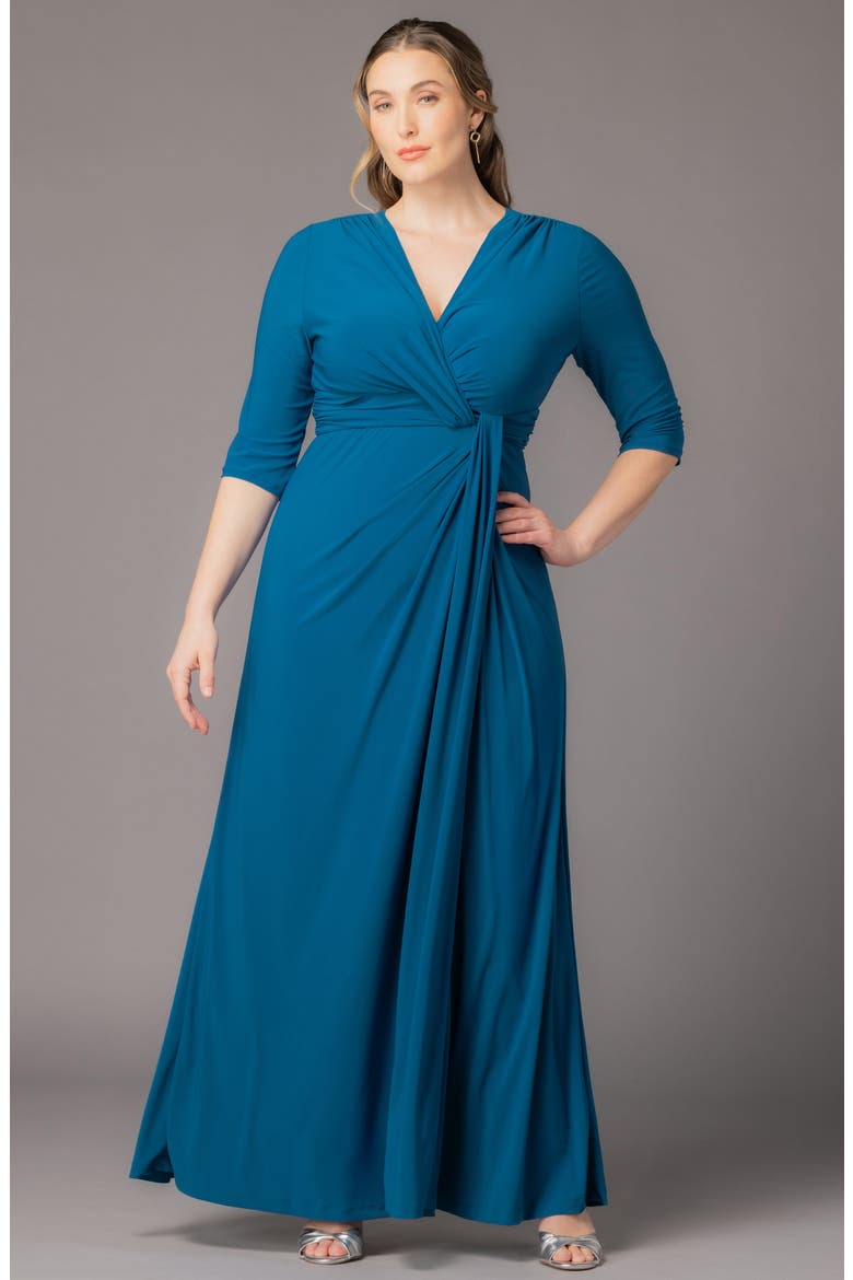 Evening Romance Stretch Jersey Gown, Alternate, color, AEGEAN BLUE