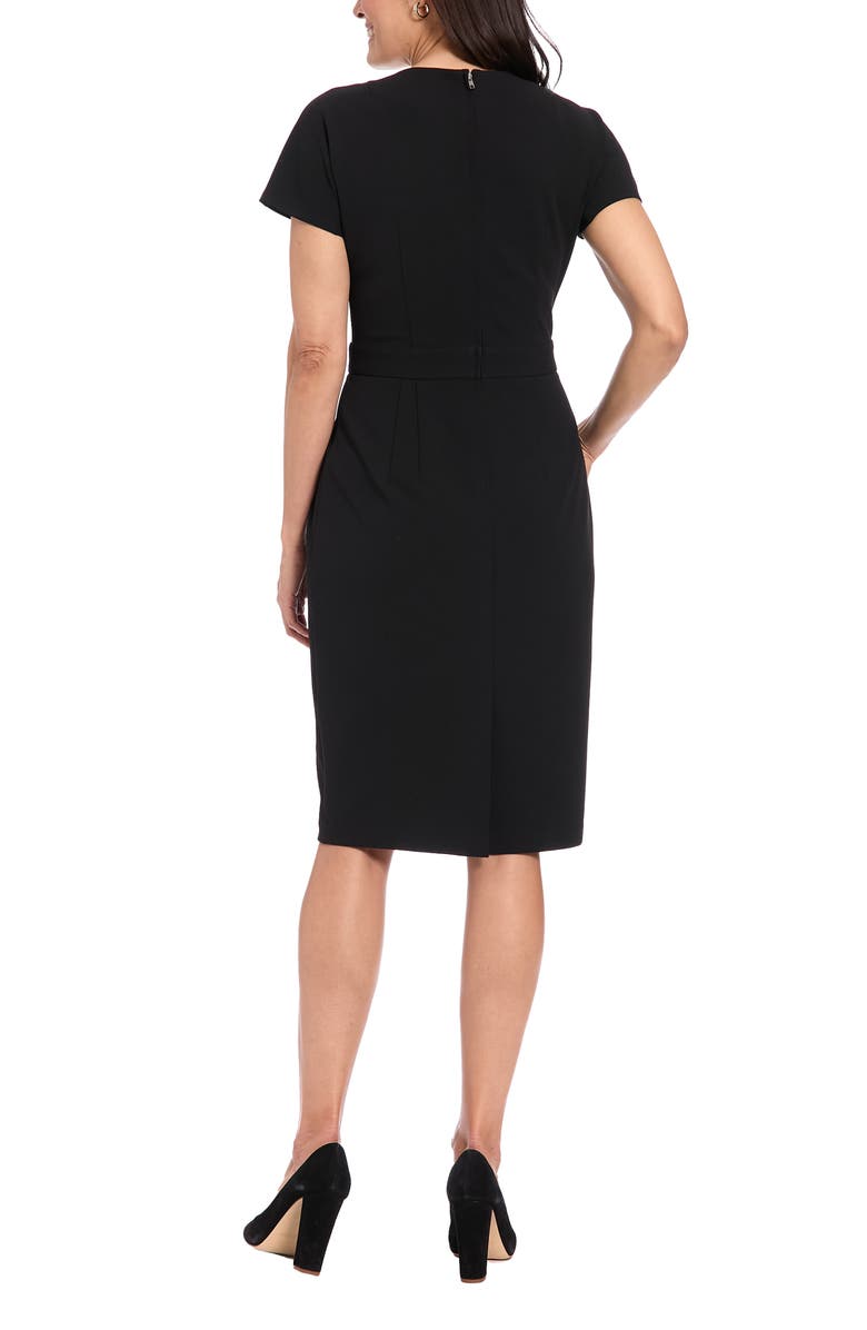 London Times Bow Waist Sheath Dress, Alternate, color, Black
