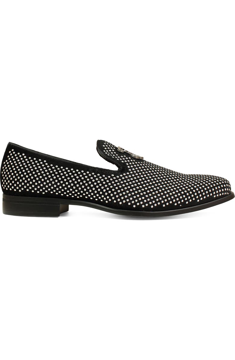 Stacy Adams Swagger Venetian Loafer, Alternate, color, Black/Silver